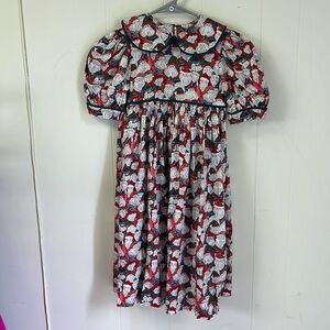 Vintage old world handmade Santa Christmas kids dress approx 3t